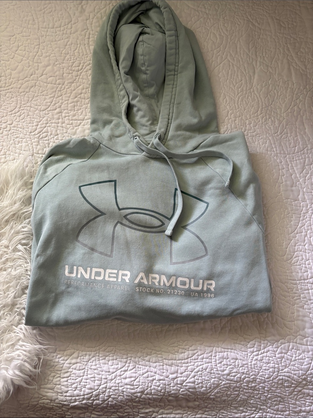 Under Armour Seafoam Green Pullover Hoodie with Logo